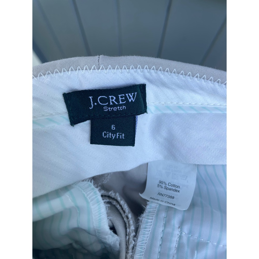 J.Crew City Fit Stretch Trousers Womens 6 Khaki Beige Wide Leg Flare Dress Pants - Picture 3 of 3
